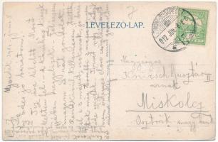 1912 Újvidék, Novi Sad; Pétervárad vár, nyitott pontonhíd elhaladó "ALADÁR" gőzhajóval / G...