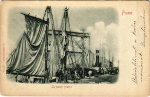 1900 Fiume, Rijeka; In punto franco / port, steamship (EK)