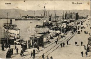 1918 Fiume, Rijeka; Riva Szapáry / port, steamships (Rb)