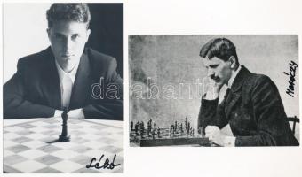 6 db modern sakk lap, magyar sakkozó nagymesterek