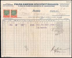 1926 Palma-Kaucsuk R.T. fejléces számla, nagyalakú