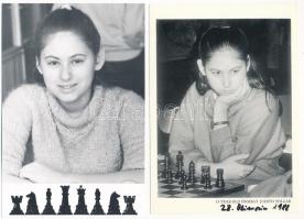 5 db modern magyar sakk képeslap: Polgár lányok