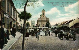 Poprád (Magas-Tátra, Vysoké Tatry); Fő tér, piac, Étterem, bor és sör csarnok / main square, restaurant, wine and beer hall