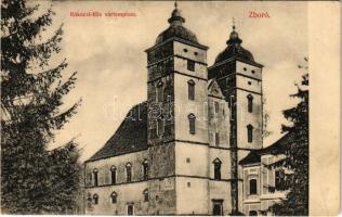 1915 Zboró, Zborov; Rákóczy féle vártemplom. Kiadja Friedman Mór / castle church + &quot;K.u.K. Militärzensur sitz der Kommission Eperjes&quot;