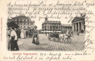 Nagyvárad Bémer square with Theatre, Hotel Pannonia and Palace EMKE (EK)