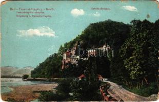 Vágsziklás, Szkalka-Benedek, Skalka nad Váhom (Trencsénteplic, Trencianske Teplice); Vágvölgy. Apátsági romok. Kiadja Wertheim Zsigmond / abbey ruins in Povazie, Váh valley + &quot;K.u.K. Militärzensur Zsolna&quot; (kopott sarkak / worn corners)