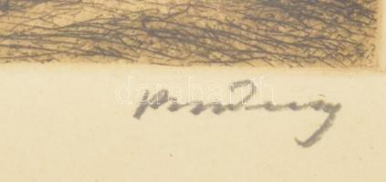 Rudnay Gyula (1878-1957): Lovasszekér. Rézkarc, papír, jelzett. Lap alján további sorokkal: "Dr...