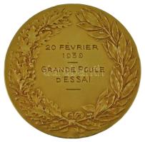 Monaco 1939. "Monaco-i galamblövészet" kétoldalas, peremén jelzett Au emlékérem, hátoldalá...