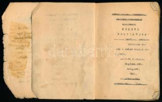 Keleti erotikumok! Erotikus regény a kelet csodás világából. Eredeti kézirat. Bp., 1942., Magánkiadás, 100 p. Fűzött papírkötés, néhány foltos lappal, sérült hiányos borítóval.