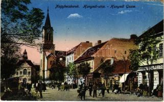 1917 Nagybecskerek, Zrenjanin, Veliki Beckerek; Hunyadi utca, piac, Herman Weisz üzlete / street, market, shop (EK)