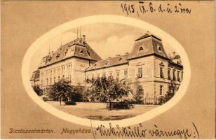 1915 Dicsőszentmárton, Tarnaveni, Diciosanmartin; Megyeháza. László Géza kiadása / town hall