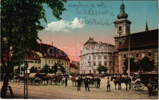 1915 Nagyszeben, Hermannstadt, Sibiu; Grosser Ring / Nagy tér / square, market