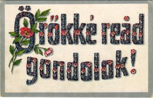 1924 Örökké reád gondolok! / Floral greeting card (EK)