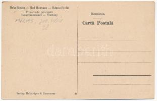 Báznafürdő, Baile Bazna, Bad-Baassen; Fő sétány, pavilon. Kiadja Holzträger & Zammerer / Promena...