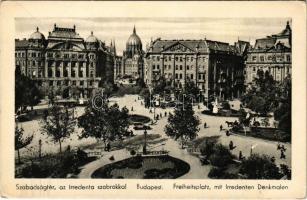 Budapest V. Szabadság tér, irredenta szoborcsoport, Országház, Parlament (EK)