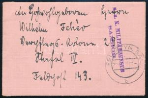 1915 Tábori posta levél "K.u.K. MILITÄRZENSUR SAMBOR"