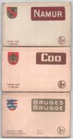 5 db RÉGI belga város képeslap sorozat és leporello