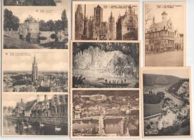 5 db RÉGI belga város képeslap sorozat és leporello