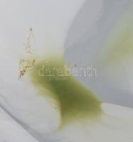 Skandináv retro üvegkínáló, alján jelzéssel, hibátlan, d: 26,5 cm, m: 6 cm