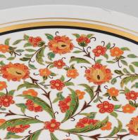 Török virágmintás dísztál, jelzéssel, hibátlan, d: 25 cm