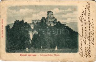 1899 (Vorläufer) Zboró, Zborov; várrom. Divald Adolf 24. / Zborovsky hrad / castle ruins (Rb)