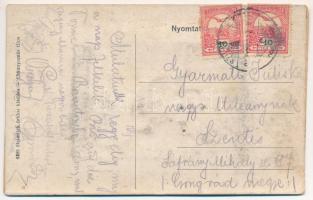 1917 Szilágysomlyó, Simleu Silvaniei; látkép a Magura heggyel. leporellólap belül vasútállomás, vill...