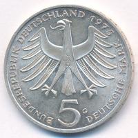 NSZK 1975G 5M Ag "Albert Schweitzer" T:XF ph. FRG 1975G 5 Mark "Albert Schweitzer&quo...
