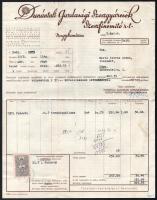1943 Nagykanizsa, Dunántúli Gazdasági Szeszgyárosok Szeszfinomító R.T. , fejléces számla