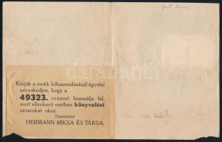 1926 Szombathely, Hermann Miksa és Társa Papírzacskógyár fejléces számla