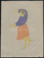 Galambos Margit (?-?), működött 1920-30 körül, kétoldalas mű: Art deco női alak. Ceruza, papír, jelz...