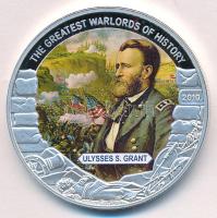Libéria 2010. 5D ezüstözött Cu "Nagy Hadvezérek - Ulysses S. Grant" multicolor festéssel, kapszulában, tanúsítvánnyal T:PP Liberia 2010. 5 Dollars silver-plated Cu "The Greatest Warlords of History - Ulysses S. Grant" with multicolor picture, in capsule with certificate C:PP
