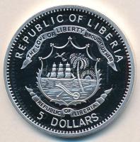 Libéria 2010. 5D ezüstözött Cu "Nagy Hadvezérek - Ulysses S. Grant" multicolor festéssel, ...