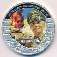 Libéria 2011. 5D ezüstözött Cu "Nagy Hadvezérek - Erwin Rommel" multicolor festéssel, kapszulában, tanúsítvánnyal T:PP Liberia 2011. 5 Dollars silver-plated Cu "The Greatest Warlords of History - Erwin Rommel" with multicolor picture, in capsule, with certificate C:PP