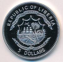 Libéria 2011. 5D ezüstözött Cu "Nagy Hadvezérek - Erwin Rommel" multicolor festéssel, kaps...