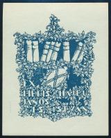 Falus Elek (1884-1950). Ex libris Hajdu János és István. Klisé, papír, jelzés nélkül, hátoldalán feliratozott, 8x6 cm