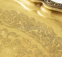 Réz masszív teás tálca gazdag díszítéssel 35x46 cm