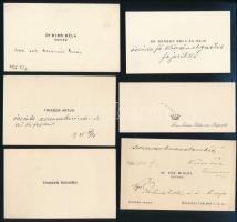 cca 1925 össz. 10 db névjegy, közte Ruprechti Jobst Frigyes/ Friedrich Jobst von Ruprecht (1877?-194...