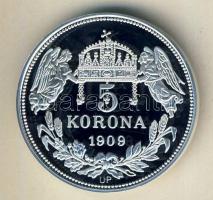 DN "Királyi koronák/1909 5K - Szt.István" Ag emlékérem 20g T:PP Csak 2000db, tanúsítvánnya...