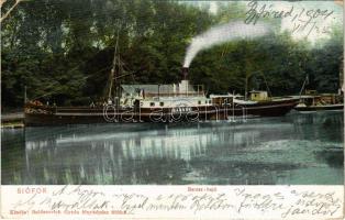1904 Siófok, Baross hajó. Balázsovich Gyula fényképész kiadása (EK)