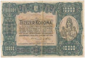 1920. 10.000K &quot;Orell Füssli Zürich&quot; piros sorozat- és sorszámmal &quot;C 41 022724&quot; T:F kis szakadások, folt Adamo K41