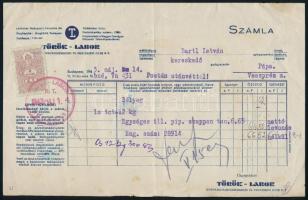 1944 Török-Labor Gyógyárúnagykereskedés és Vegyészeti Gyár R.T., Bp. Király u. 12. fejléces számla