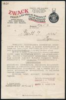 1925 Zwack J. és Társai udvari szállítók Likőrgyára üzleti fejléces levél