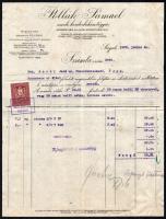1930 Szeged, Pollák Sámuel mech. kenderkikészítőgyár fejléces számla