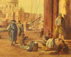 F. Benetti jelzéssel: Velencei részlet. Olaj, fatábla. Dekoratív fakeretben. 50x40 cm