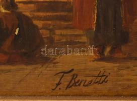 F. Benetti jelzéssel: Velencei részlet. Olaj, fatábla. Dekoratív fakeretben. 50x40 cm