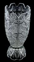 Kristályüveg váza, jelzés nélkül, hibátlan, m: 25 cm