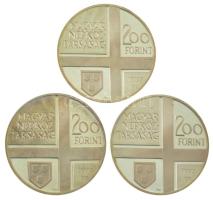 1977. 200Ft Ag (3xklf) "Magyar festők II. / Csontváry, Mányoki, Rippl-Rónai" érmesor, sérü...