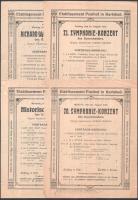 1913 Karlsbad, német nyelvű koncert prospektusok, kb. 10 db, közte sérült, 1-2 hátoldalán egykorú családi levelezéssel..