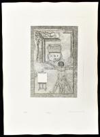 Vásárhelyi Antal (1950-): M.B.K. Rézkarc, papír, jelzett, számozott (56/100). 29,5×19,5 cm