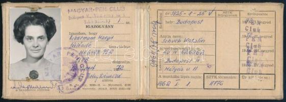 1972 Magyar Pen Club arcképes igazolványa